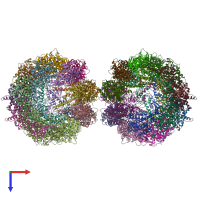PDB entry 4v8r coloured by chain, top view.