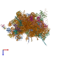 PDB entry 4v8t coloured by chain, top view.