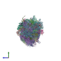 PDB entry 4v8u coloured by chain, side view.