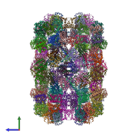 PDB entry 4v93 coloured by chain, side view.
