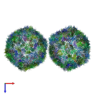 PDB entry 4v99 coloured by chain, top view.