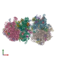 PDB entry 4v9a coloured by chain, front view.