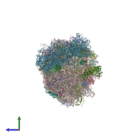 PDB entry 4v9a coloured by chain, side view.