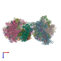 PDB entry 4v9a coloured by chain, top view.