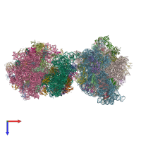 PDB entry 4v9b coloured by chain, top view.