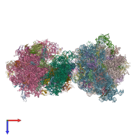 PDB entry 4v9c coloured by chain, top view.