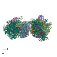 PDB entry 4v9i coloured by chain, top view.