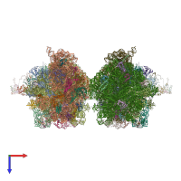 PDB entry 4v9m coloured by chain, top view.