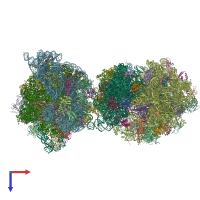 PDB entry 4v9n coloured by chain, top view.