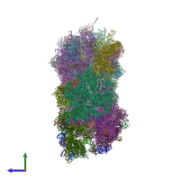 PDB entry 4v9o coloured by chain, side view.
