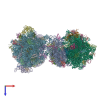 PDB entry 4v9q coloured by chain, top view.