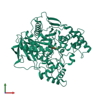 PDB entry 4w1q coloured by chain, front view.