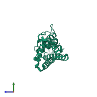 PDB entry 4w1u coloured by chain, side view.
