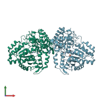 PDB entry 4w4h coloured by chain, front view.