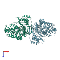 PDB entry 4w4h coloured by chain, top view.