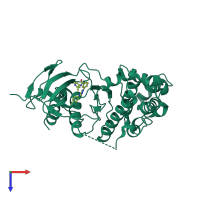 PDB entry 4w4x coloured by chain, top view.