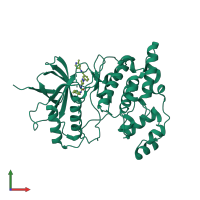 PDB 4w4y coloured by chain and viewed from the front.