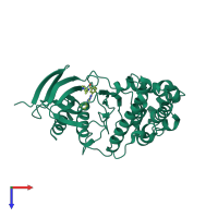 PDB entry 4w4y coloured by chain, top view.