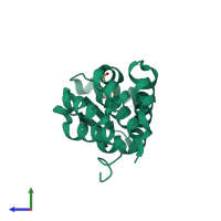 PDB entry 4w51 coloured by chain, side view.