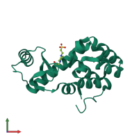 PDB entry 4w54 coloured by chain, front view.