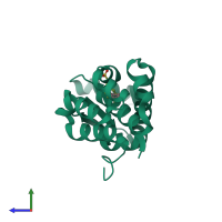 PDB entry 4w54 coloured by chain, side view.