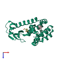 PDB entry 4w56 coloured by chain, top view.