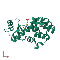 PDB entry 4w57 coloured by chain, front view.