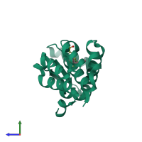 PDB entry 4w57 coloured by chain, side view.