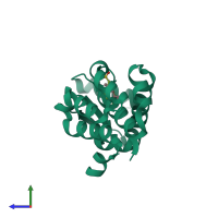 PDB entry 4w58 coloured by chain, side view.