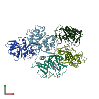 PDB entry 4w5c coloured by chain, front view.