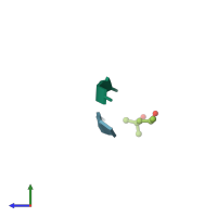 PDB entry 4w5p coloured by chain, side view.