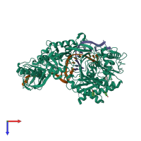 PDB entry 4w5t coloured by chain, top view.