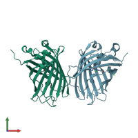 PDB entry 4w6b coloured by chain, front view.