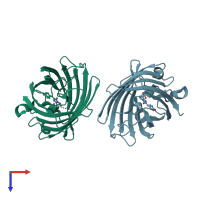 PDB entry 4w6c coloured by chain, top view.
