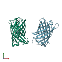 PDB entry 4w6g coloured by chain, front view.