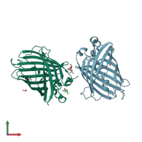 PDB entry 4w6j coloured by chain, front view.