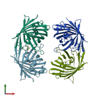 PDB entry 4w6m coloured by chain, front view.