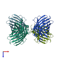 PDB entry 4w6m coloured by chain, top view.