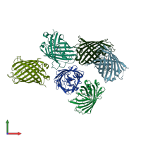 PDB entry 4w6n coloured by chain, front view.