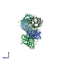 PDB entry 4w6n coloured by chain, side view.