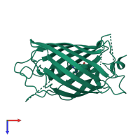 PDB entry 4w6o coloured by chain, top view.