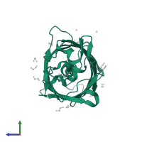 fluorescent protein E115H/T118H in PDB entry 4w6t, assembly 1, side view.