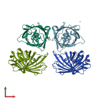 PDB entry 4w6u coloured by chain, front view.