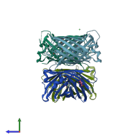 PDB entry 4w6u coloured by chain, side view.