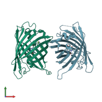 PDB entry 4w73 coloured by chain, front view.