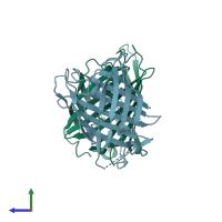 PDB entry 4w75 coloured by chain, side view.
