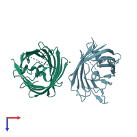 PDB entry 4w75 coloured by chain, top view.