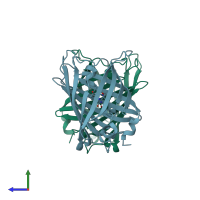 PDB entry 4w76 coloured by chain, side view.