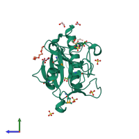 PDB entry 4w79 coloured by chain, side view.