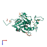 PDB entry 4w79 coloured by chain, top view.